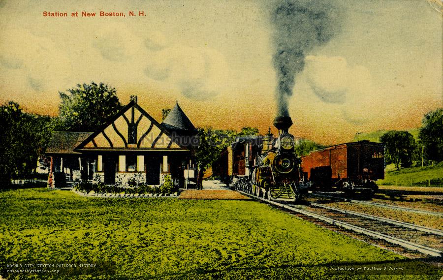 Postcard: Station at New Boston, New Hampshire